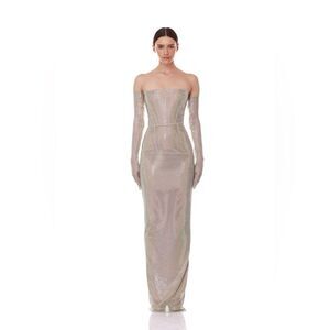 NEW BRONX AND BANCO Florentina Sequin Diamond Gown, Wedding dress w gloves